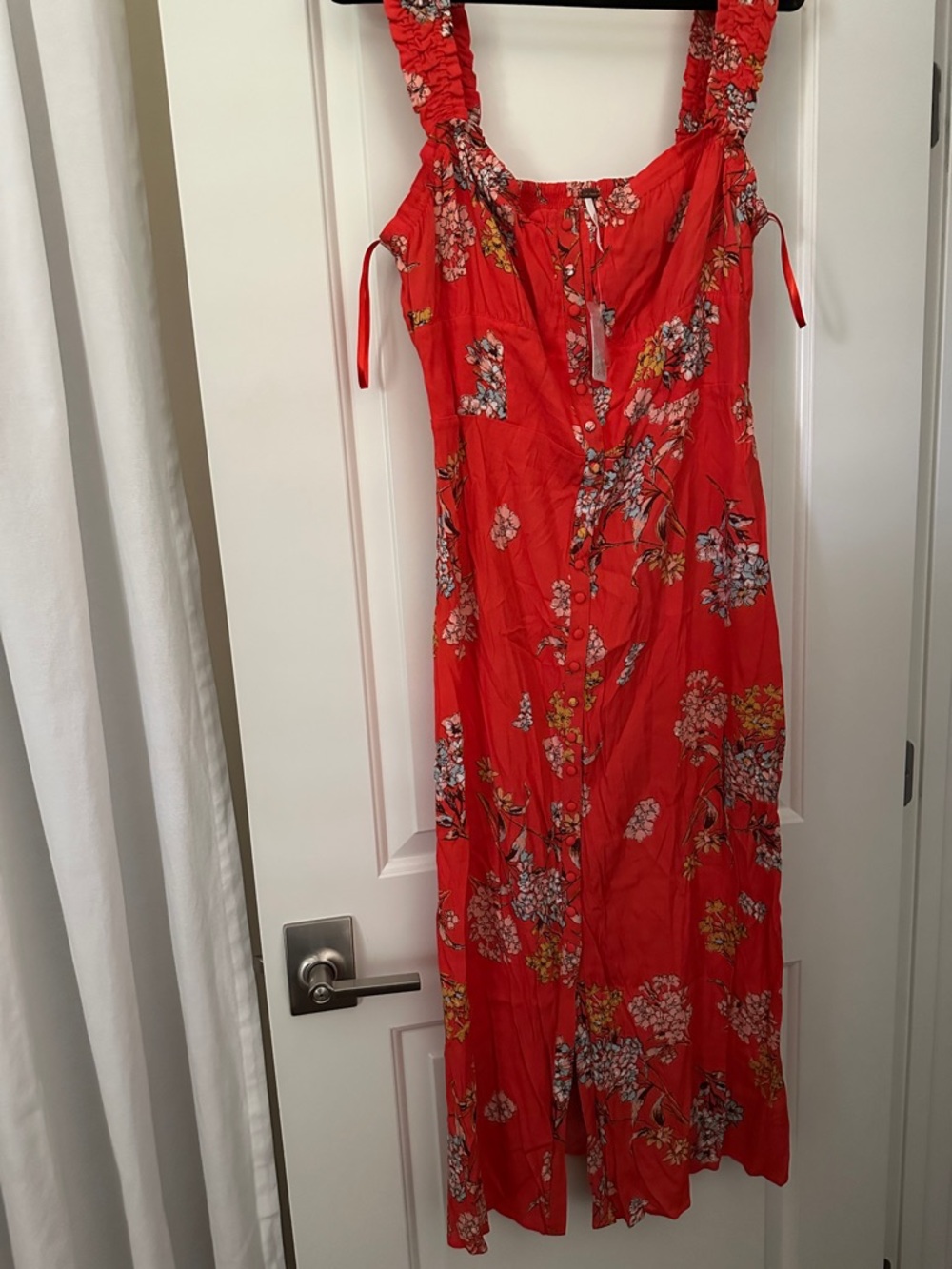 Free People Red Floral Midi Dress - Picture 2 of 4